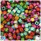 BeadTin Mixed Metallic 6mm Cube Plastic Alpha Beads - Yellow Letter Mix (200pcs)
